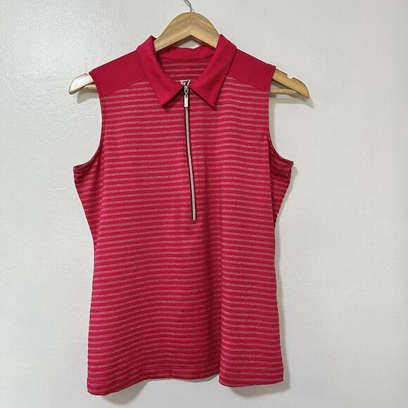 Tail Tech Sleeveless‎ Golf Tennis Pickleball Top Size M Pink Stripe Women's - Picture 2 of 6
